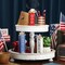 3 Pcs Patriot Wooden Block Sign Vintage Memorial Day Decorations 4th of July Tiered Tray Decor Rustic Farmhouse Independence Day Table Centerpiece Red Blue White Decorations(Vintage)